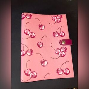 COACH Pink Cherry Print Notebook Cover GUC